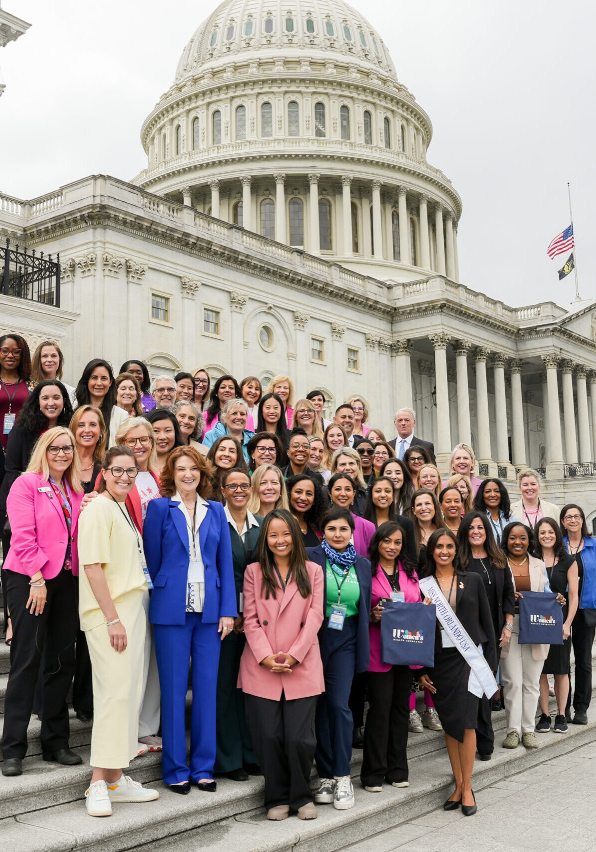 Women's health advocates on the steps of the U.S. Capitol